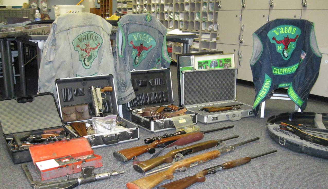 Traffic stop leads to guns bust, Vagos members arrested