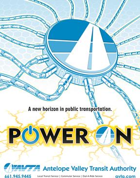 This “Power On” ad for AVTA's zero-emissions electric bus was awarded first place in the category of Advertisement-Advocacy/Awareness.  (Contributed image)