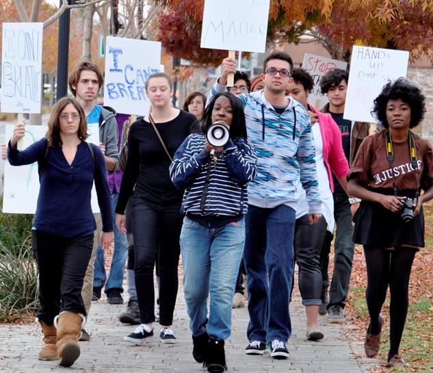 A diverse group of mostly young people on Sunday, Dec. 7, chanted, "All lives matter!" while marching westbound on Lancaster Boulevard to 10th Street West and eastbound on Lancaster Boulevard back to the Lancaster Sheriff’s Station. There were no attempts at traffic disruption, vandalism or any of the other negative factors that plagued some of the protests in larger cities across the country.