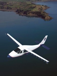 Within a few years NASA hopes to fly a piloted X-plane, replacing the wings and engines of a Tecnam P2006T with an improved version of the LEAPTech wing. (NASA photo)