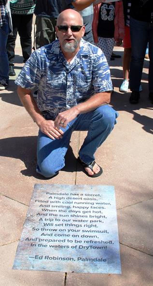 Palmdale’s Ed Robinson poses with his winning entry in the “Walk on Words” Poetry Contest. (contributed)