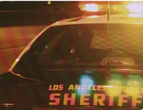 LASD patrol car at night