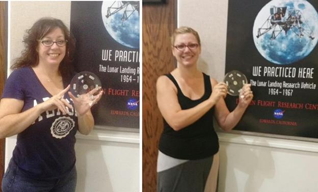 Amanda Sullivan [left] from Tierra Bonita Elementary and Terra Pennsy from Columbia Elementary took part in a NASA Office of Education Lunar and Meteorite Certification workshop for K-12 educators. NASA has now certified Sullivan and Pennsy to have actual parts of the moon in their classrooms for student science labs. [contributed images]