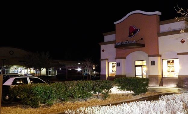 he incident began just before 3 a.m. Sunday, Dec. 20, in the parking lot of the Taco Bell, located on the 37900 block of 47th Street East in Palmdale, sheriff's officials said. [Photo by LUIS MEZA]