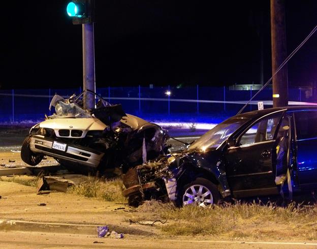 The fatal collision occurred just before midnight on Avenue I at 30th Street East in Lancaster, sheriff's officials said. [Photo by LUIS MEZA]